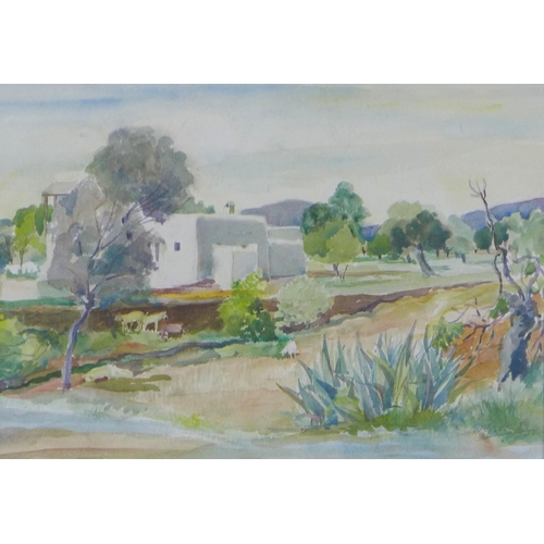 188 - CYRIL WILSON (1911 - 2001), watercolour of an Ibiza farmhouse, signed and framed under glass,