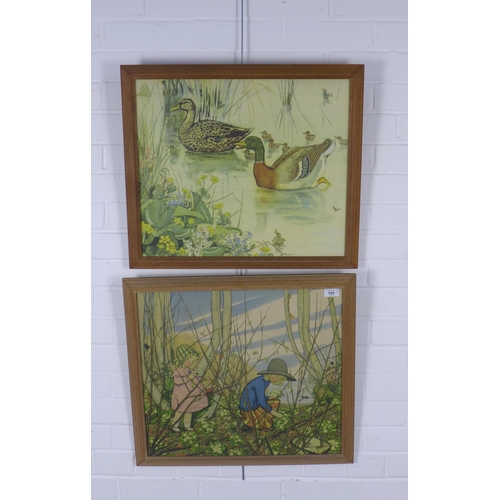 195 - Two Mabel Dawson Medici prints to include Mallard Family & Spring (2)