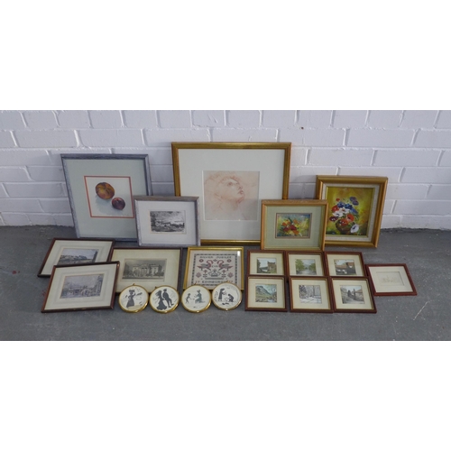 200D - Box containing various framed artworks to include  pictures and prints, Scottish scenes and some sti... 