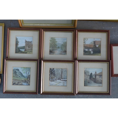 200D - Box containing various framed artworks to include  pictures and prints, Scottish scenes and some sti... 