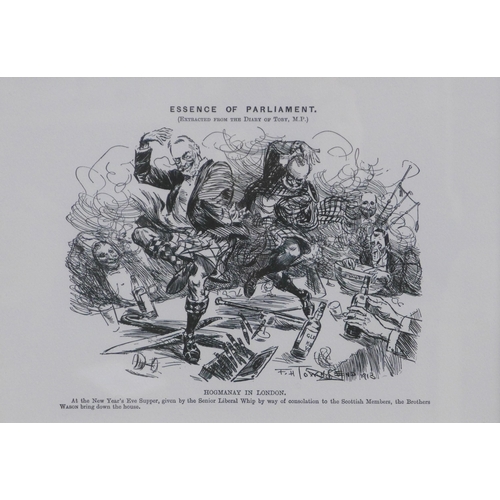 200E - F.H TOWNSEND punch cartoon print 'Essence of Parliament, Hogmanay in London' framed under glass, 29 ... 