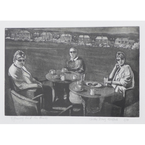 200G - CHRISTIAN DIVENNES Afternoon Tea at the Braids, limited edition print 2/10, framed under glass, 30 x... 