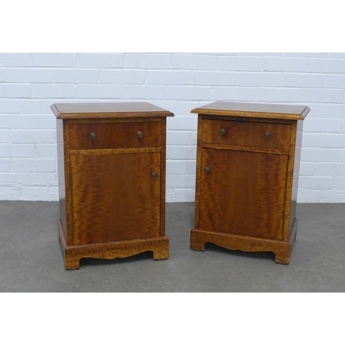 204 - Pair of satin mahogany bedside cabinets, 41 x 57 x 35cm. (2)