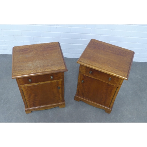 204 - Pair of satin mahogany bedside cabinets, 41 x 57 x 35cm. (2)