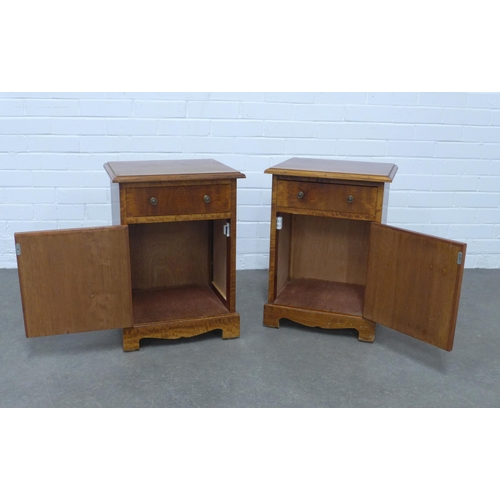 204 - Pair of satin mahogany bedside cabinets, 41 x 57 x 35cm. (2)