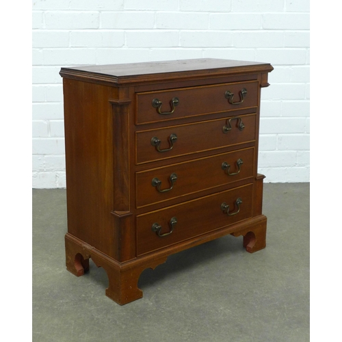 209 - Mahogany bedside chest, with graduating drawers, bracket feet,  58 x 61 x 29cm.