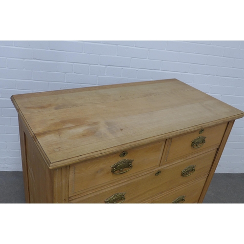 213 - Early 20th century stripped pine chest of drawers,  102 x 102 x 52cm.