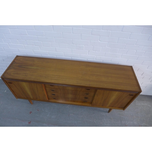 216 - Mid century Butilux sideboard with two sliding doors and four drawers, 168 x 76 x 43cm