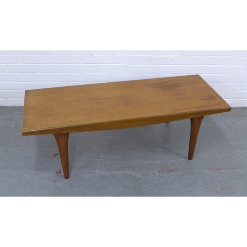 222 - Mid century teak coffee table, 120 x 39 x 48cm