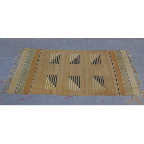 233 - Flatweave rug in earth tones, 207 x 93cm