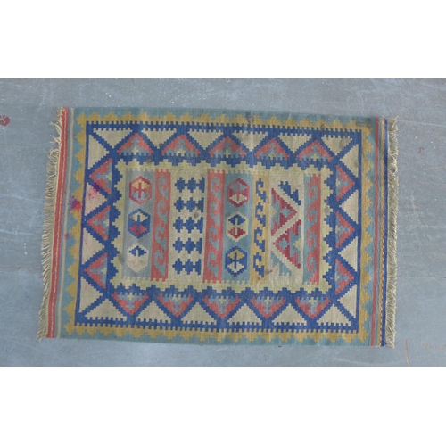 235 - Eastern silk wool prayer mat and two small rugs,  (3)