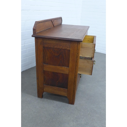 236 - Early 20th century oak ledgeback chest of drawers, 107 x 90 x 50cm.