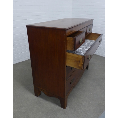 237 - Georgian mahogany chest with three short and three graduating long drawers, 117 x 104 x 72cm.