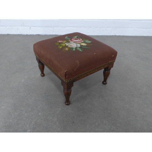 238 - Victorian piano stool together with a footstool, 41 x 54 x 33cm. (2)