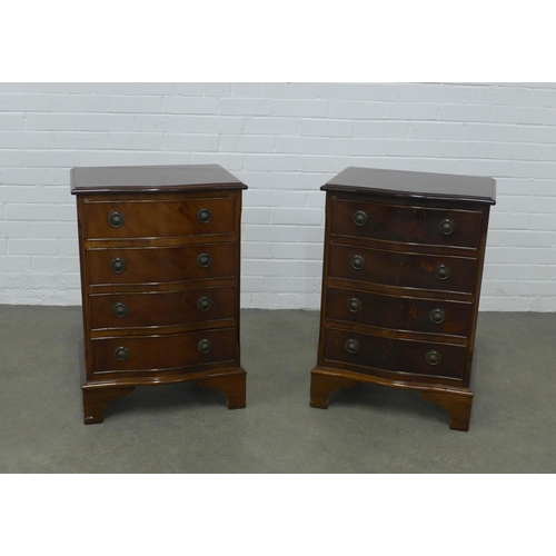 242 - Pair of mahogany serpentine bedside chests, 50 x 72 x 39cm. (2)