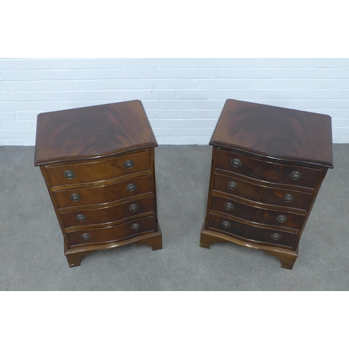 242 - Pair of mahogany serpentine bedside chests, 50 x 72 x 39cm. (2)