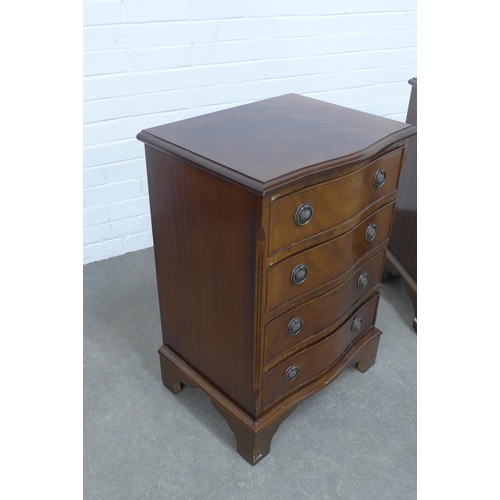 242 - Pair of mahogany serpentine bedside chests, 50 x 72 x 39cm. (2)