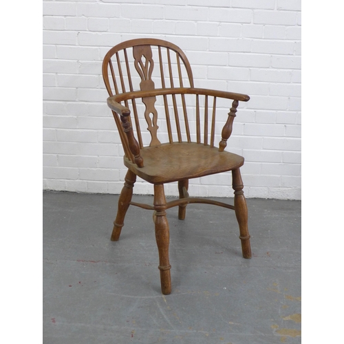 247 - Windsor style provincial wood armchair, 62 x 91 x 41cm.