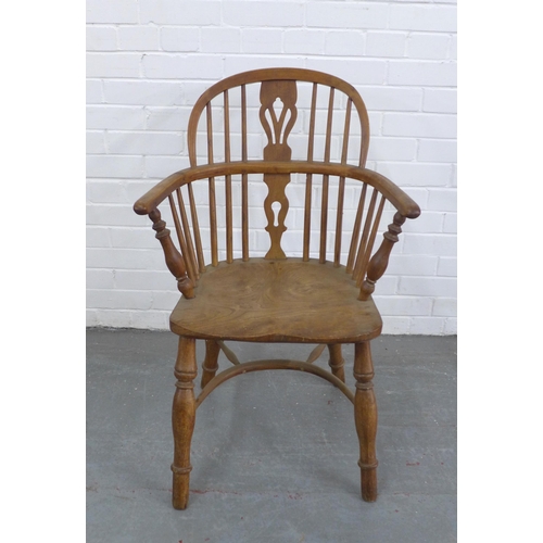 247 - Windsor style provincial wood armchair, 62 x 91 x 41cm.