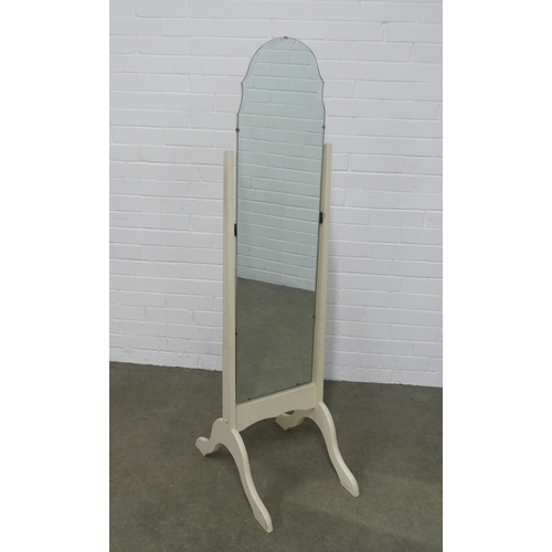 256 - Cheval mirror, 38 x 149cm.