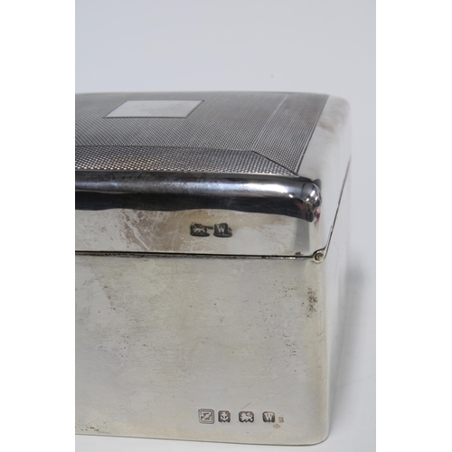 26 - Silver cigarette box, cead lined, Birmingham 1946, 9cm square