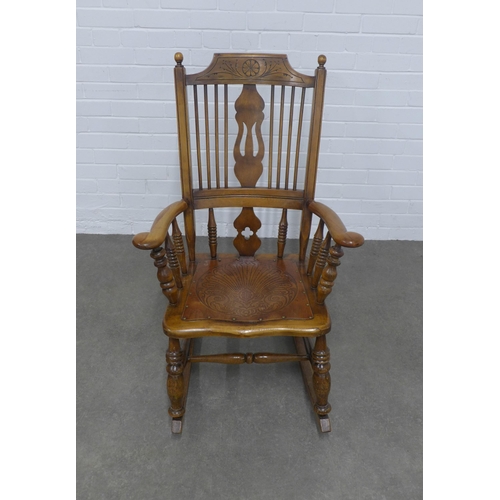 261 - Early 20th century rocking chair, 66 x 102 x 45cm.