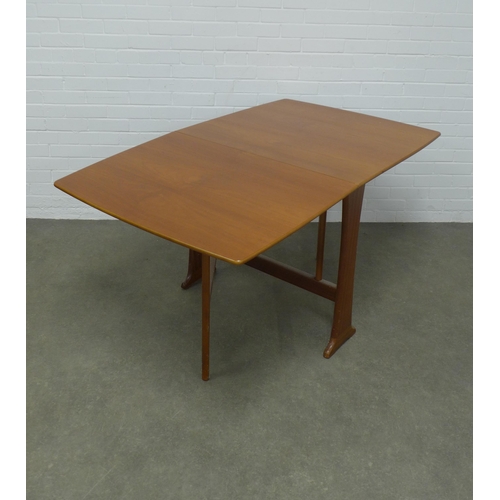 262 - Teak drop leaf table, 147 x 76 x 91cm.