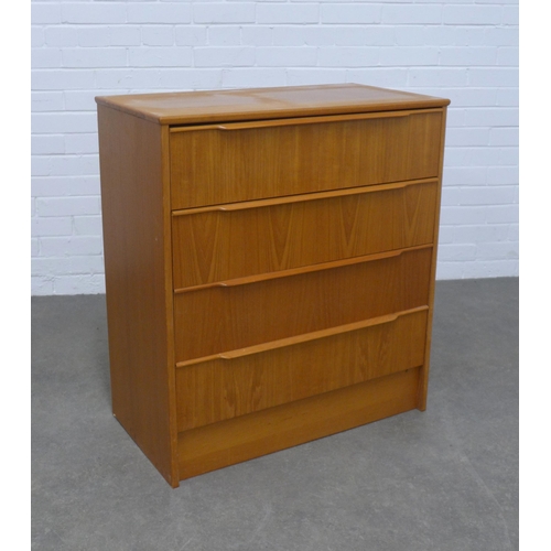 269 - A vintage teak chest of drawers, 75 x 84 x 41cm.