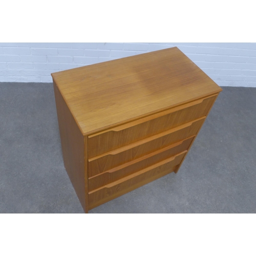 269 - A vintage teak chest of drawers, 75 x 84 x 41cm.