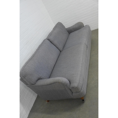 273 - Contemporary sofa with grey upholstery and beechwood legs, 123 x 72 x 98cm.