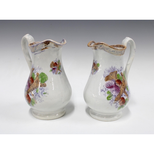 327 - Two Scottish transfer printed jugs, Victor Pottery Pollokshaws, 23cm