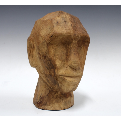 348 - Wooden carved head, 24cm