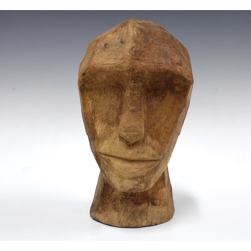 348 - Wooden carved head, 24cm