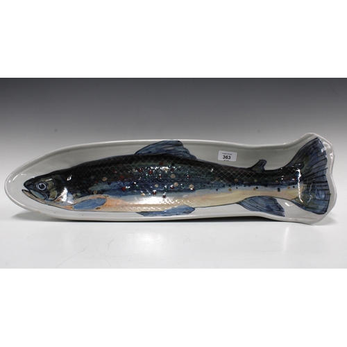 363 - A large Highland stoneware fish platter, 64cm