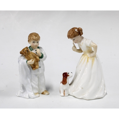 384 - Two Royal Doulton child figures, 'Sit' HN 3123 and 'Sleepyhead' HN3761 (2)