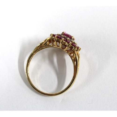 4 - 9ct gold gemset dress ring, stamped 375, size U