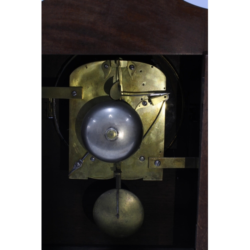 415 - 19th century mahogany pagoda top bracket clock, the dial signed James Hill , 33 x 51cm