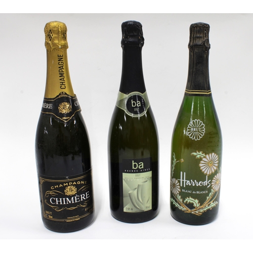 454 - Chimere Champagne and two bottles of sparkling wine to include Harrods Blanc De Blancs and Buenos Ai... 