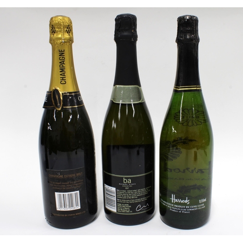 454 - Chimere Champagne and two bottles of sparkling wine to include Harrods Blanc De Blancs and Buenos Ai... 