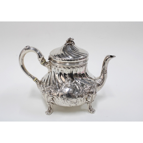 67 - Scottish silver teapot by George Edwards & Son, Edinburgh 1891, the handle with bone insulators