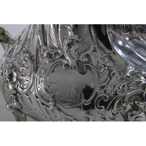 67 - Scottish silver teapot by George Edwards & Son, Edinburgh 1891, the handle with bone insulators