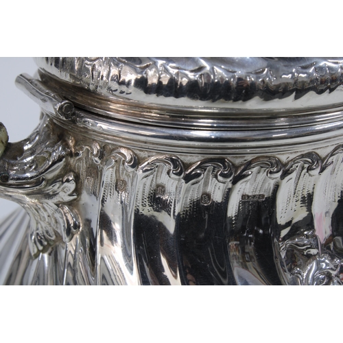 67 - Scottish silver teapot by George Edwards & Son, Edinburgh 1891, the handle with bone insulators