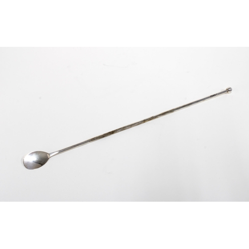 73 - Contemporary silver cocktail stirring spoon, London 2007, 34cm long