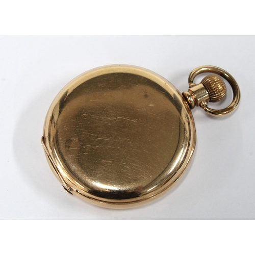 78 - Dennison gold plated full hunter pocket watch, 17 jewels Swiss movement