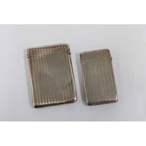 91 - George V silver card case Birmingham 1911,  10cm, together with an Edwardian silver card case, Birmi... 