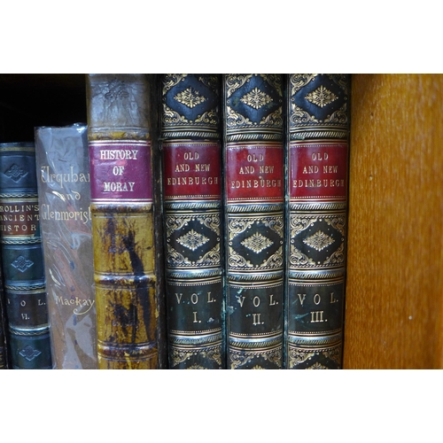 460 - Shelf of history books, including Old And New Edinburgh volumes 1 - 3, Urquhart and Glenmoriston by ... 