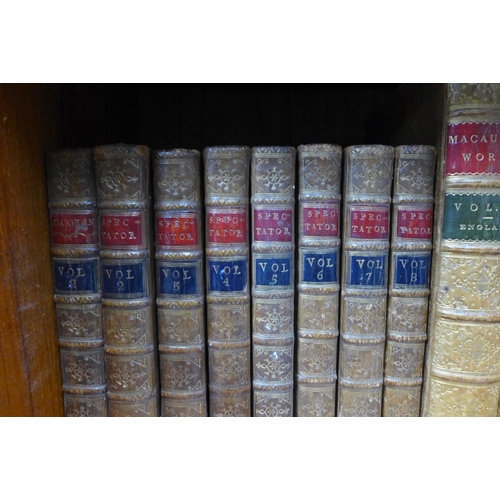 463 - Spectator volumes 2 - 8, together with Macaulay's Works 2 -5, tallest 23cm