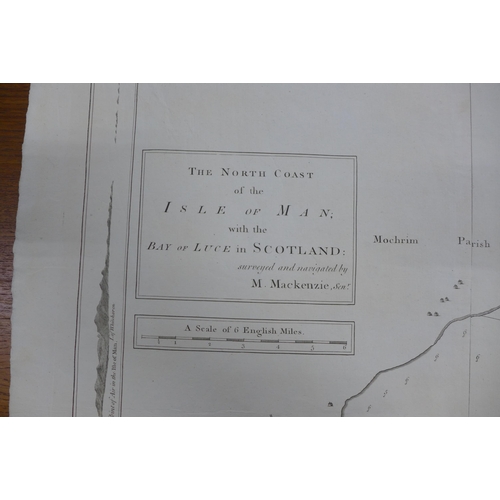 466 - Map of the north part of Sky Island, 133 x 75cm, together with a map of the North Coast of the Isle ... 