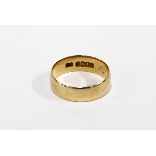 120F - 18ct gold wedding band, Glasgow 1896, size M