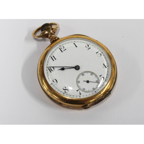 120H - A gold plated Waltham open face pocket watch